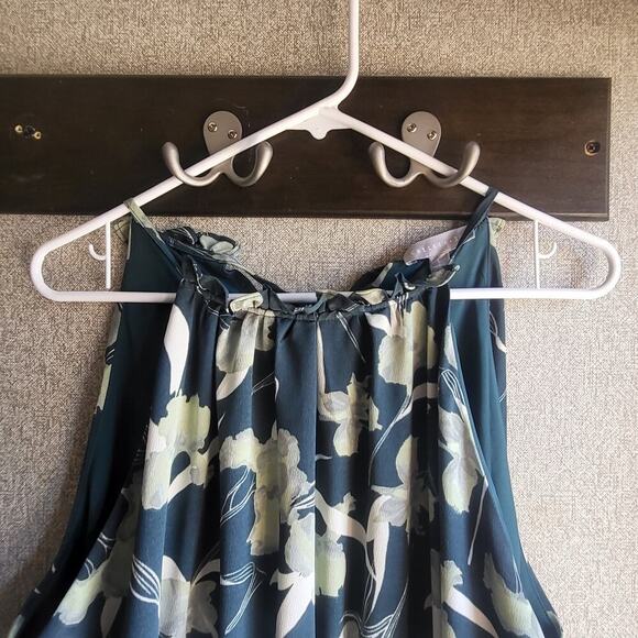 Chelsea28 Nordstrom Green Floral Maxi Dress Halter Wedding Modest Resort Large - Picture 4 of 8